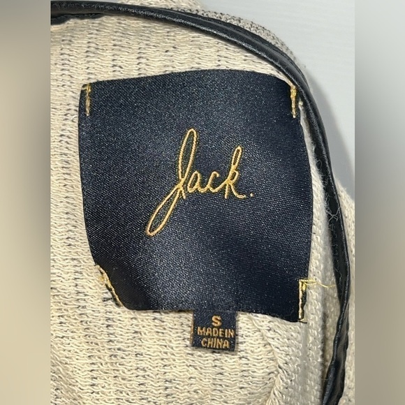 Jack Women’s Small Cream Gray Black Lightweight Full Zip Cotton Blazer Jacket S - Picture 5 of 16